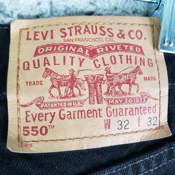 Levis 550 Jeans Vintage Men’s Size 32x32 Black Relaxed Fit Cotton Straight 32 - Picture 6 of 8